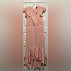 Elegant Pink Ruffle Dress